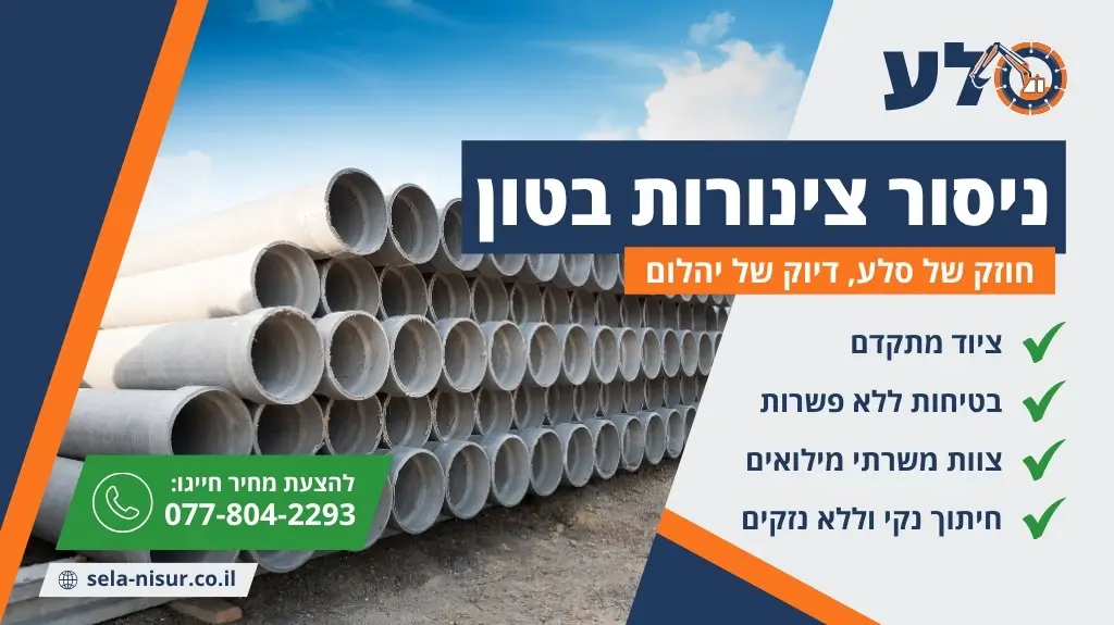 ניסור צינורות בטון